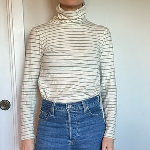 Madewell turtleneck. Thin weight super cute.